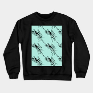 Black intricate fragments on a light green surface. Crewneck Sweatshirt